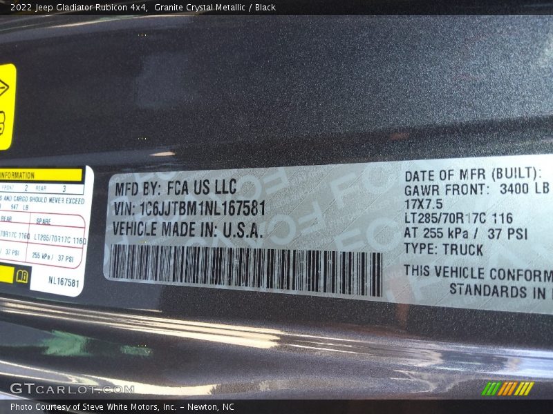 Granite Crystal Metallic / Black 2022 Jeep Gladiator Rubicon 4x4