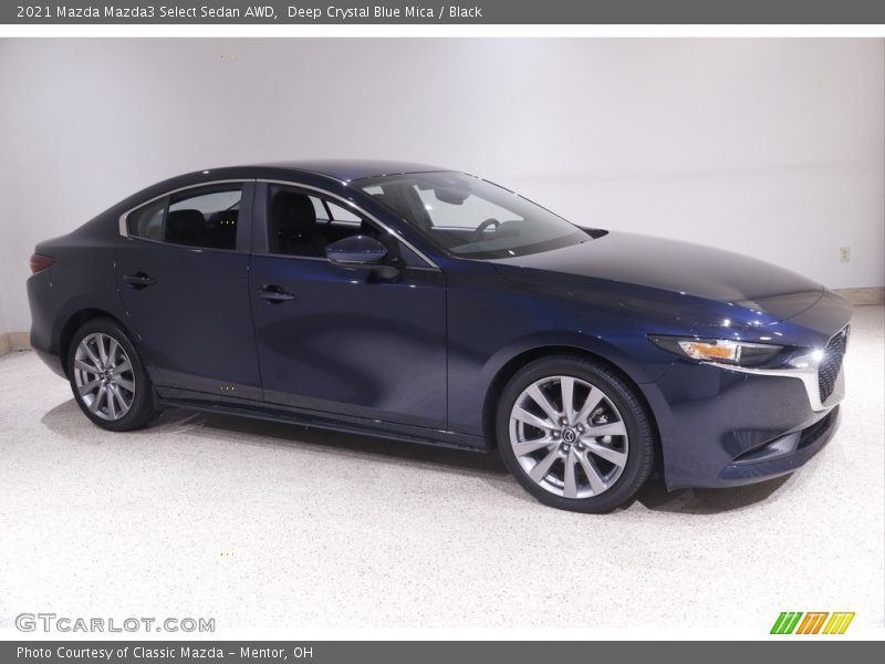 Deep Crystal Blue Mica / Black 2021 Mazda Mazda3 Select Sedan AWD