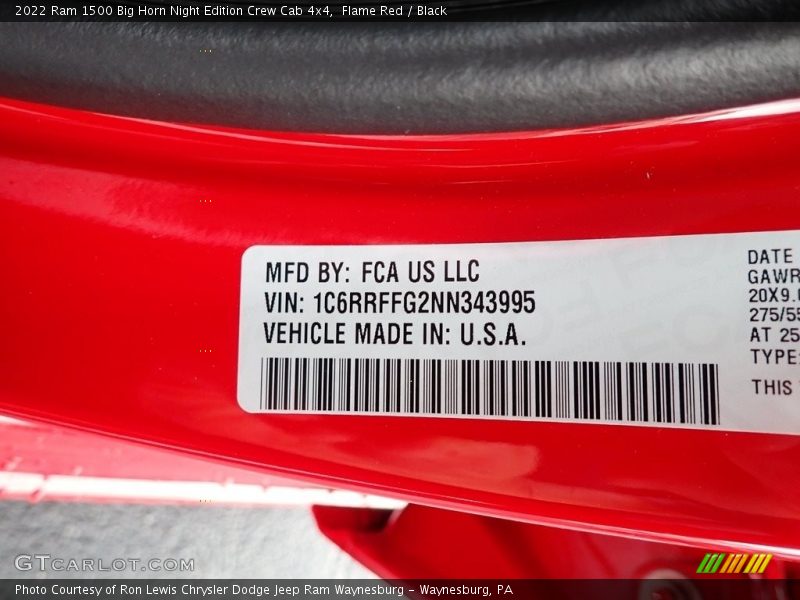 Flame Red / Black 2022 Ram 1500 Big Horn Night Edition Crew Cab 4x4