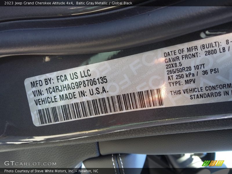 Baltic Gray Metallic / Global Black 2023 Jeep Grand Cherokee Altitude 4x4