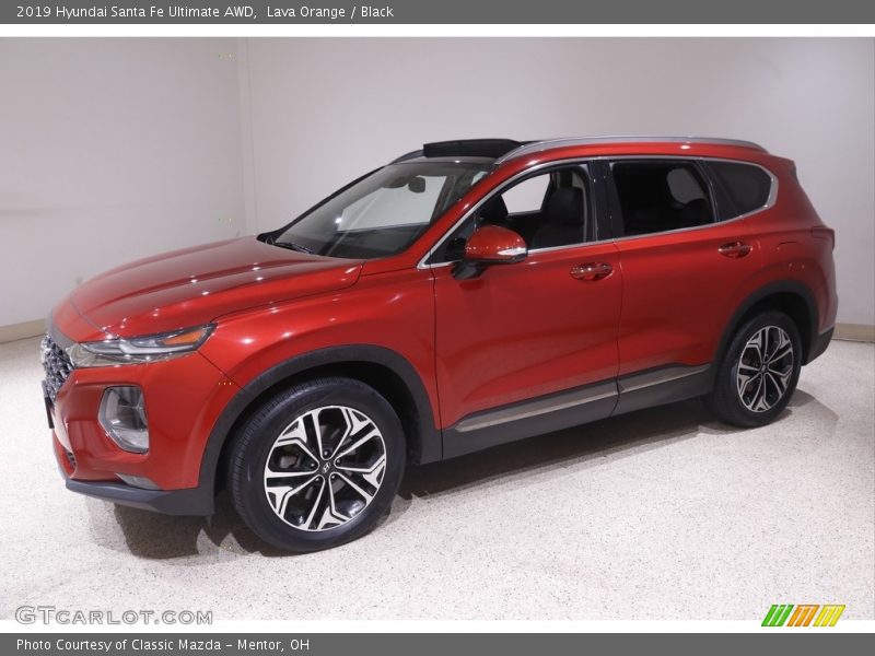 Lava Orange / Black 2019 Hyundai Santa Fe Ultimate AWD