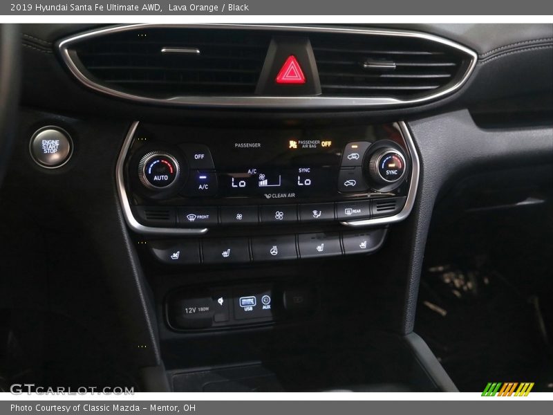 Lava Orange / Black 2019 Hyundai Santa Fe Ultimate AWD