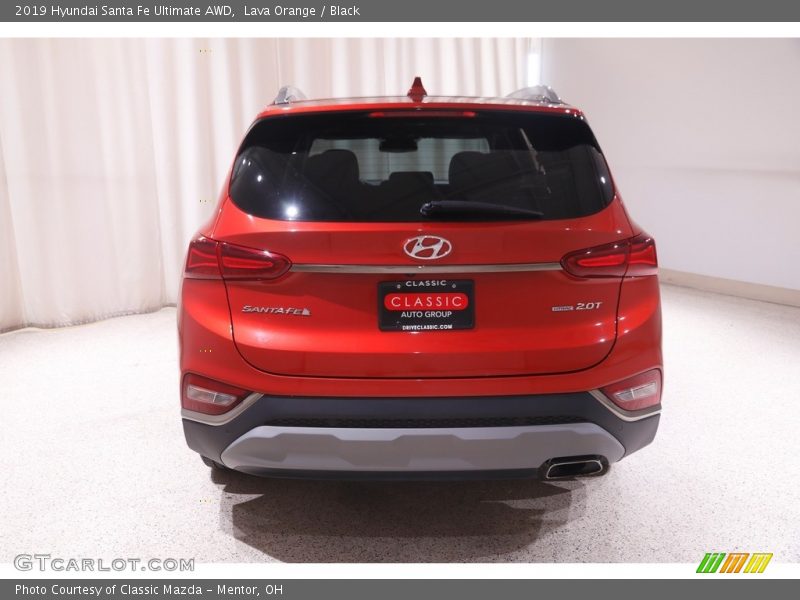 Lava Orange / Black 2019 Hyundai Santa Fe Ultimate AWD