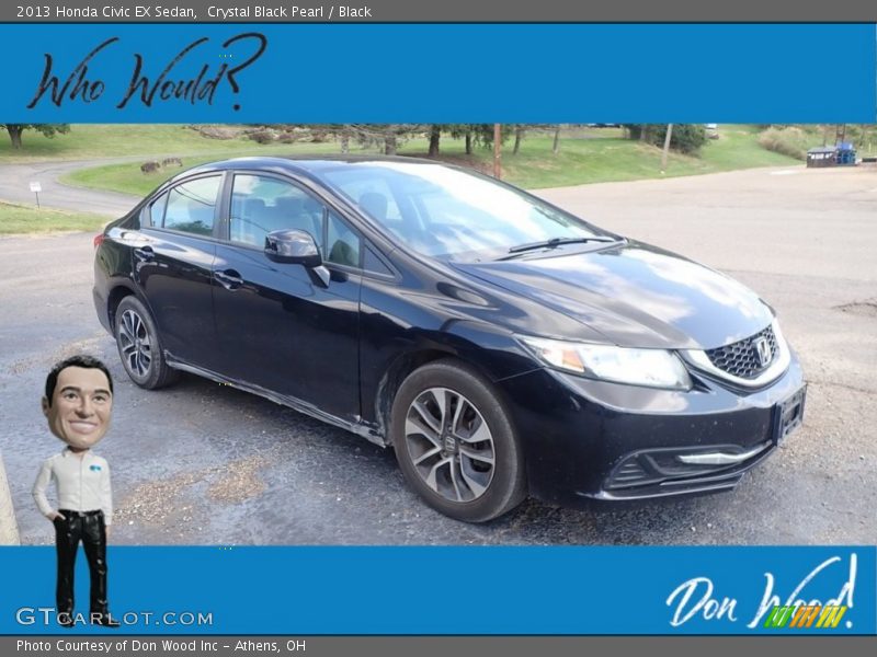 Crystal Black Pearl / Black 2013 Honda Civic EX Sedan