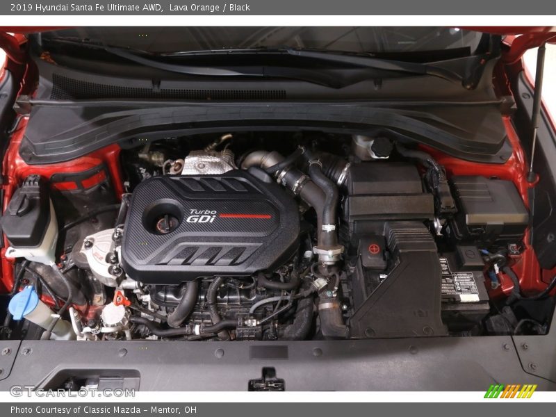 Lava Orange / Black 2019 Hyundai Santa Fe Ultimate AWD