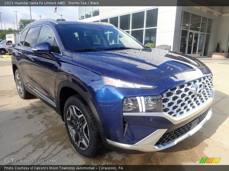 Stormy Sea / Black 2023 Hyundai Santa Fe Limited AWD