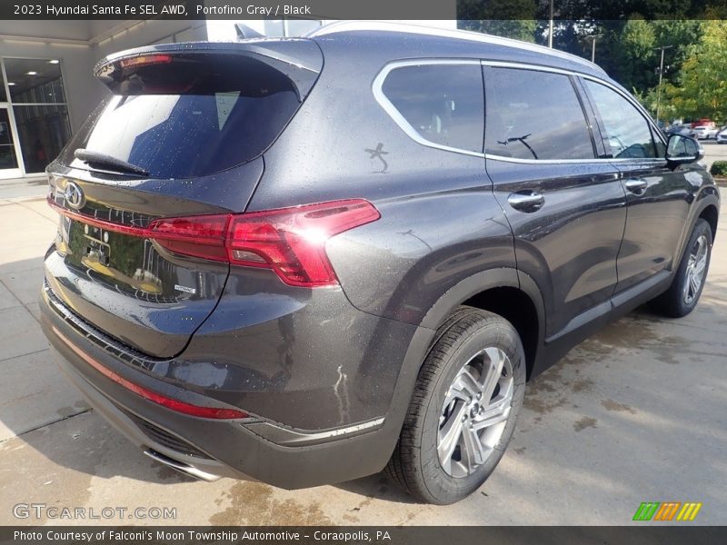 Portofino Gray / Black 2023 Hyundai Santa Fe SEL AWD
