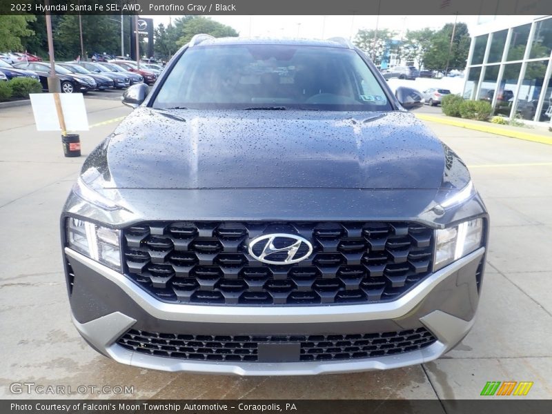 Portofino Gray / Black 2023 Hyundai Santa Fe SEL AWD