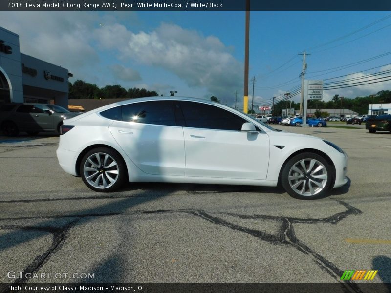 Pearl White Multi-Coat / White/Black 2018 Tesla Model 3 Long Range AWD