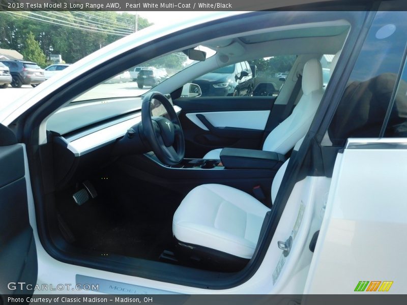 Pearl White Multi-Coat / White/Black 2018 Tesla Model 3 Long Range AWD