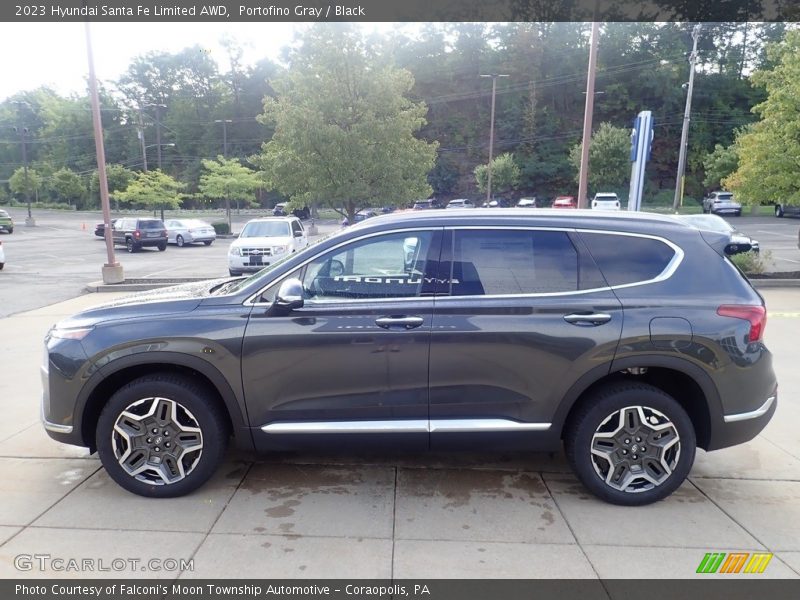Portofino Gray / Black 2023 Hyundai Santa Fe Limited AWD