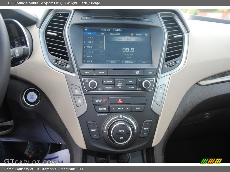 Twilight Black / Beige 2017 Hyundai Santa Fe Sport FWD