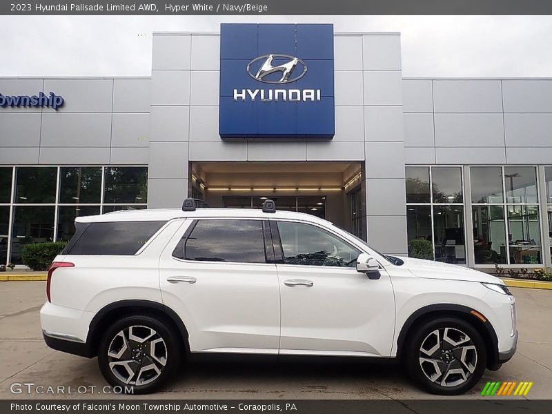 Hyper White / Navy/Beige 2023 Hyundai Palisade Limited AWD