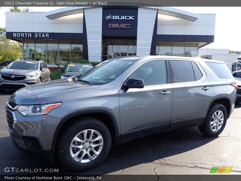 Satin Steel Metallic / Jet Black 2021 Chevrolet Traverse LS