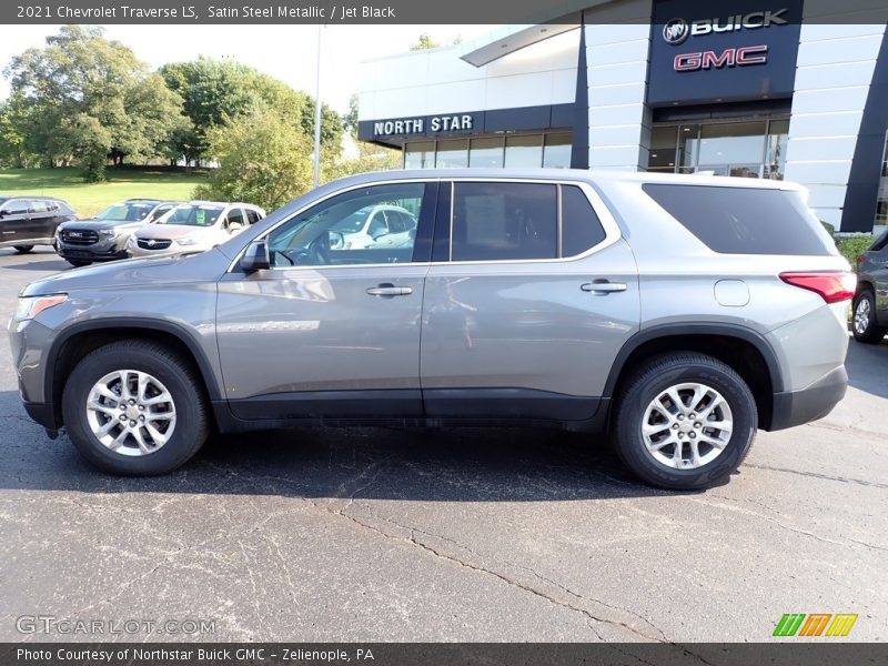 Satin Steel Metallic / Jet Black 2021 Chevrolet Traverse LS