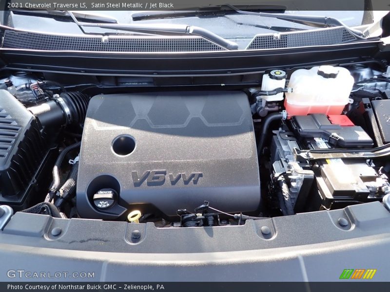 Satin Steel Metallic / Jet Black 2021 Chevrolet Traverse LS