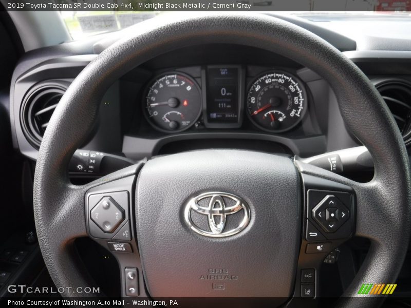 Midnight Black Metallic / Cement Gray 2019 Toyota Tacoma SR Double Cab 4x4