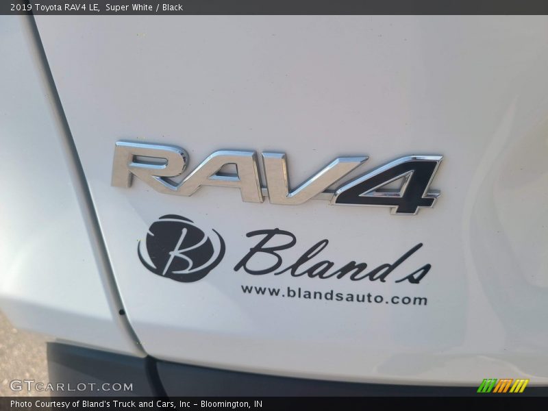 Super White / Black 2019 Toyota RAV4 LE