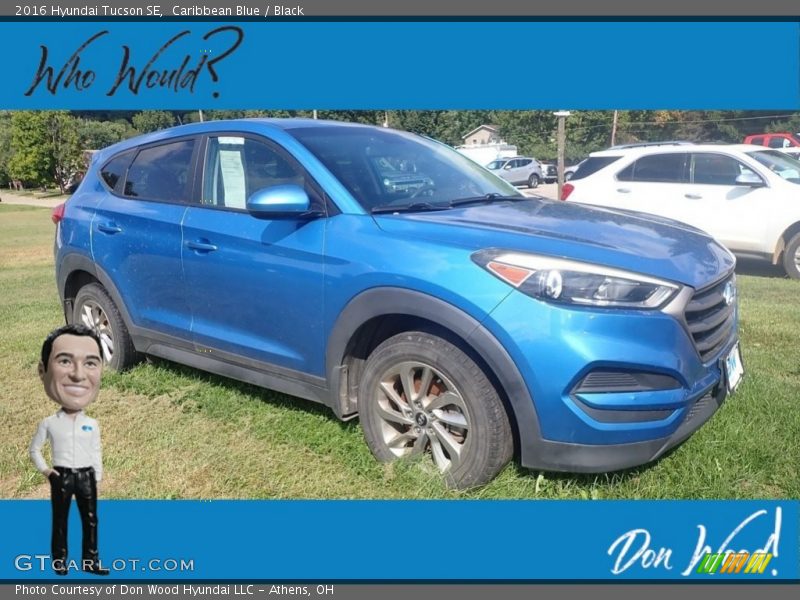 Caribbean Blue / Black 2016 Hyundai Tucson SE