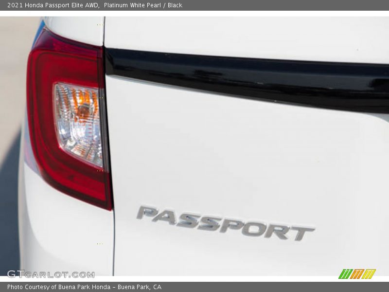 Platinum White Pearl / Black 2021 Honda Passport Elite AWD