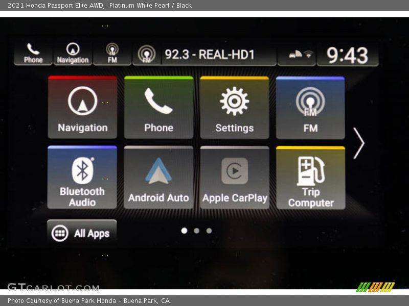 Platinum White Pearl / Black 2021 Honda Passport Elite AWD