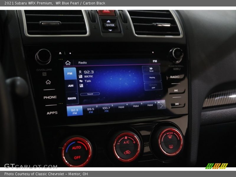 Controls of 2021 WRX Premium