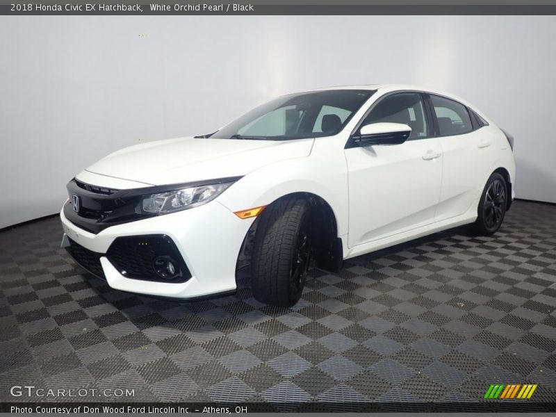 White Orchid Pearl / Black 2018 Honda Civic EX Hatchback