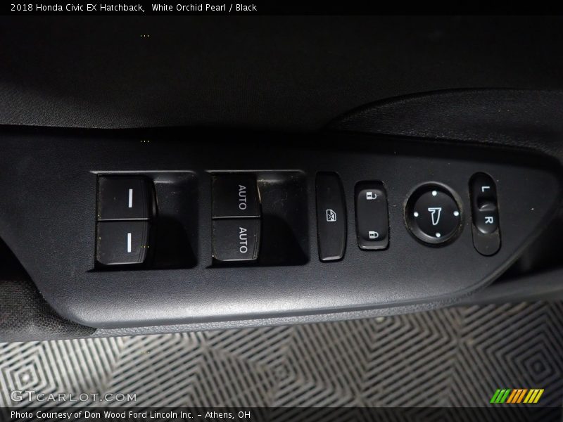 White Orchid Pearl / Black 2018 Honda Civic EX Hatchback