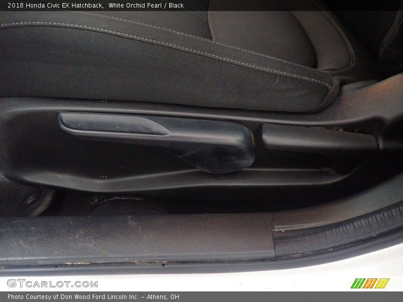 White Orchid Pearl / Black 2018 Honda Civic EX Hatchback