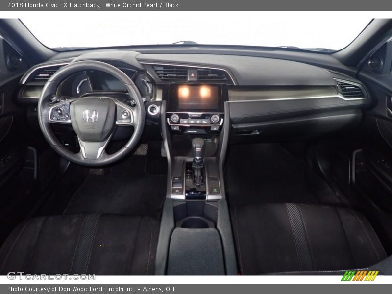 White Orchid Pearl / Black 2018 Honda Civic EX Hatchback