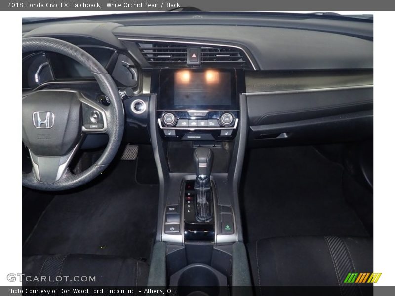 White Orchid Pearl / Black 2018 Honda Civic EX Hatchback