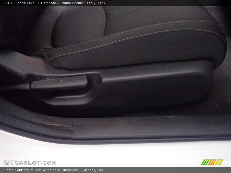 White Orchid Pearl / Black 2018 Honda Civic EX Hatchback