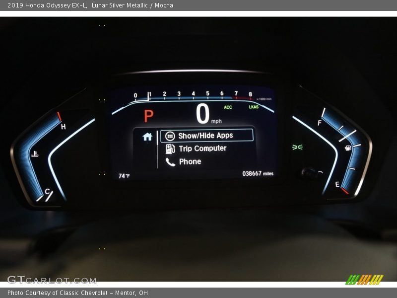 Lunar Silver Metallic / Mocha 2019 Honda Odyssey EX-L