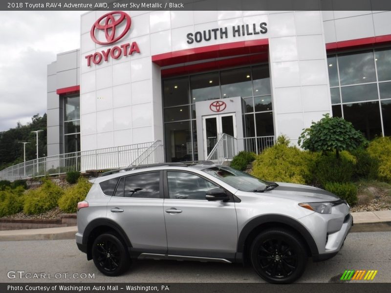 Silver Sky Metallic / Black 2018 Toyota RAV4 Adventure AWD