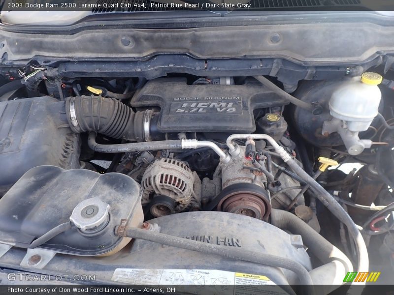 Patriot Blue Pearl / Dark Slate Gray 2003 Dodge Ram 2500 Laramie Quad Cab 4x4