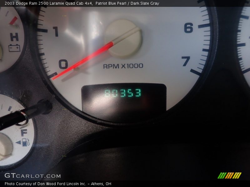 Patriot Blue Pearl / Dark Slate Gray 2003 Dodge Ram 2500 Laramie Quad Cab 4x4