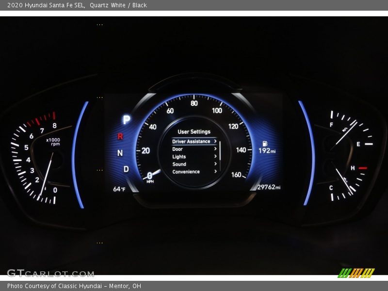 Quartz White / Black 2020 Hyundai Santa Fe SEL