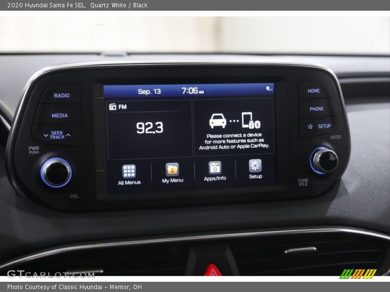 Quartz White / Black 2020 Hyundai Santa Fe SEL