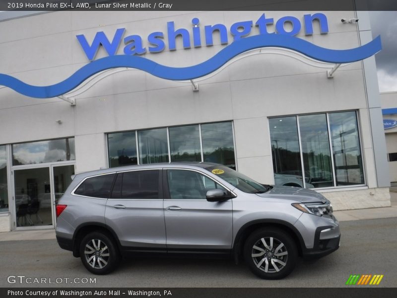 Lunar Silver Metallic / Gray 2019 Honda Pilot EX-L AWD