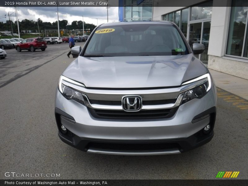 Lunar Silver Metallic / Gray 2019 Honda Pilot EX-L AWD