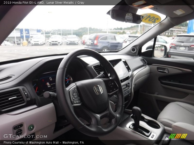 Lunar Silver Metallic / Gray 2019 Honda Pilot EX-L AWD
