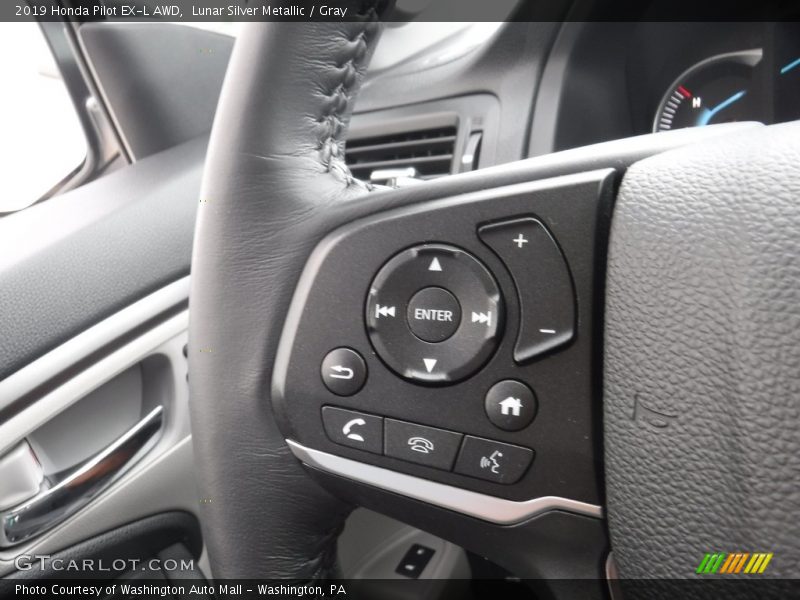 Lunar Silver Metallic / Gray 2019 Honda Pilot EX-L AWD