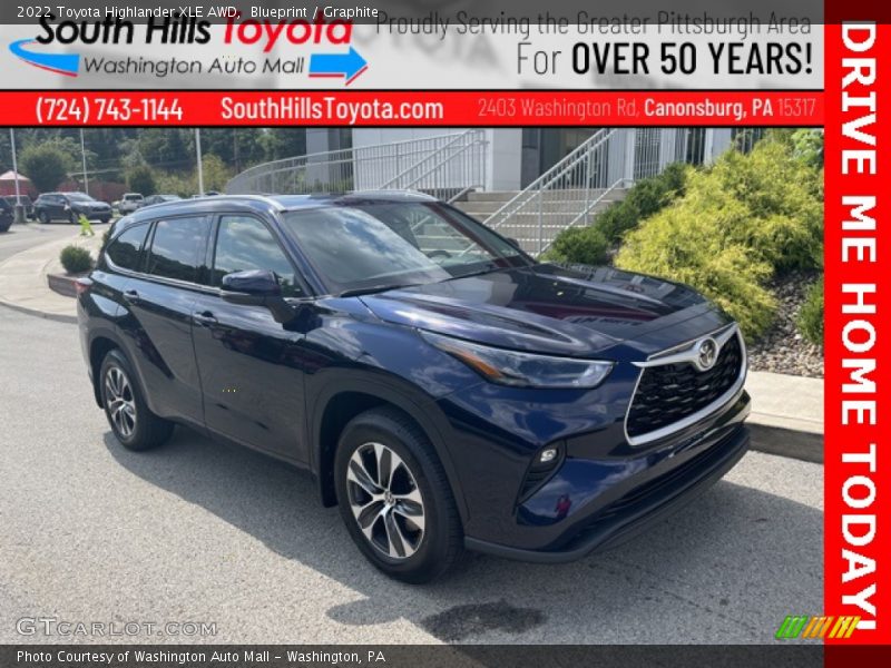Blueprint / Graphite 2022 Toyota Highlander XLE AWD