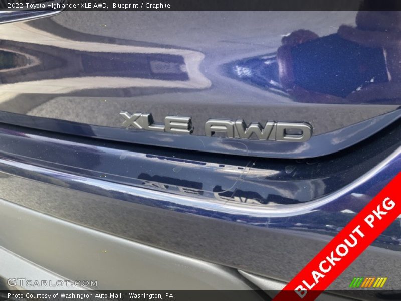 Blueprint / Graphite 2022 Toyota Highlander XLE AWD