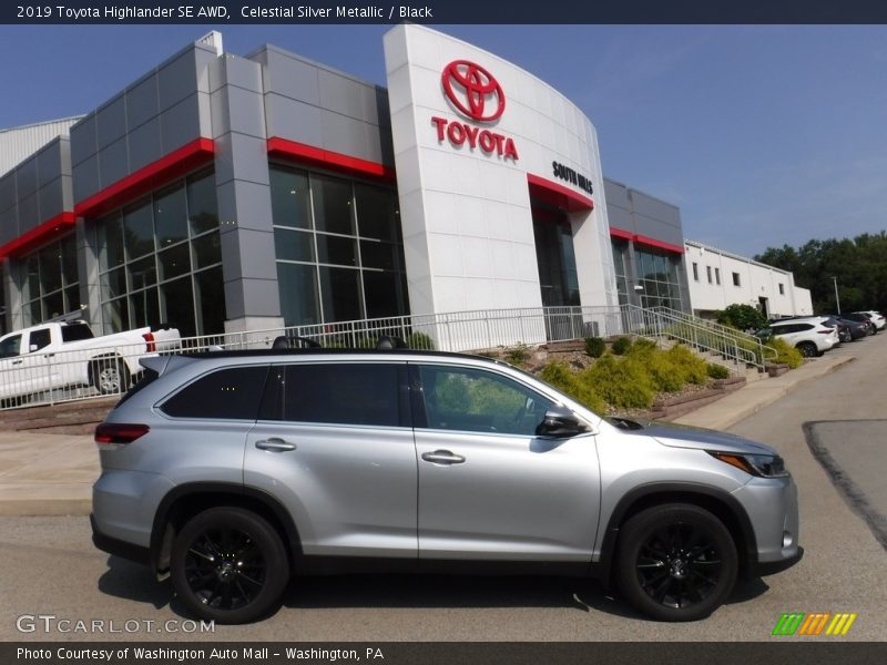 Celestial Silver Metallic / Black 2019 Toyota Highlander SE AWD