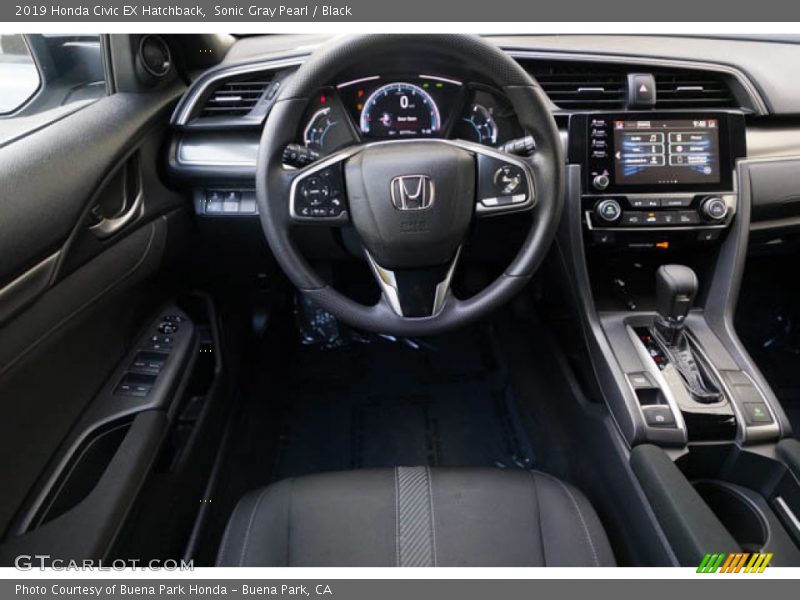 Sonic Gray Pearl / Black 2019 Honda Civic EX Hatchback