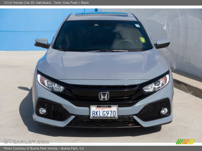 Sonic Gray Pearl / Black 2019 Honda Civic EX Hatchback