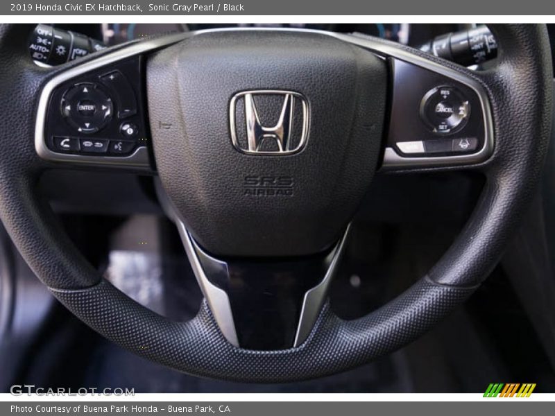 Sonic Gray Pearl / Black 2019 Honda Civic EX Hatchback