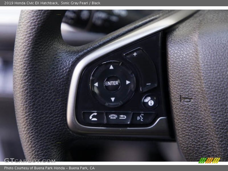 Sonic Gray Pearl / Black 2019 Honda Civic EX Hatchback