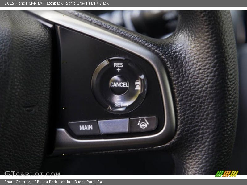 Sonic Gray Pearl / Black 2019 Honda Civic EX Hatchback